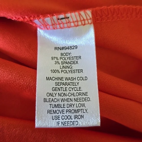 Derek Heart NWT Faux Wrap Orange  Asymetrical Midi Dress XL - Picture 7 of 7